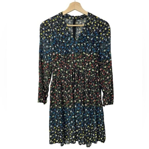 balenciaga.silk Dresses & Skirts - Balenciaga.silk 100% Silk Floral Dress Black Size 40 (Fits Like US M)